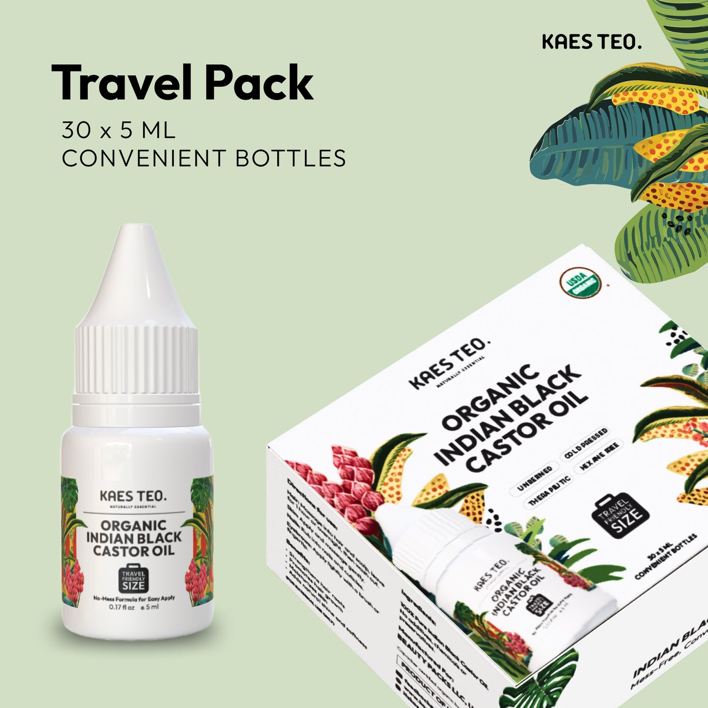 Organic Indian Black Castor Oil bottle for hair growth, thicker eyelashes, skin moisturizer, and body massage.